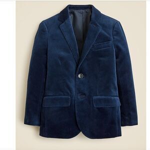 NWOT Crewcuts Ludlow Velvet Blazer Jacket Boys 8 Navy Party Formal Wedding